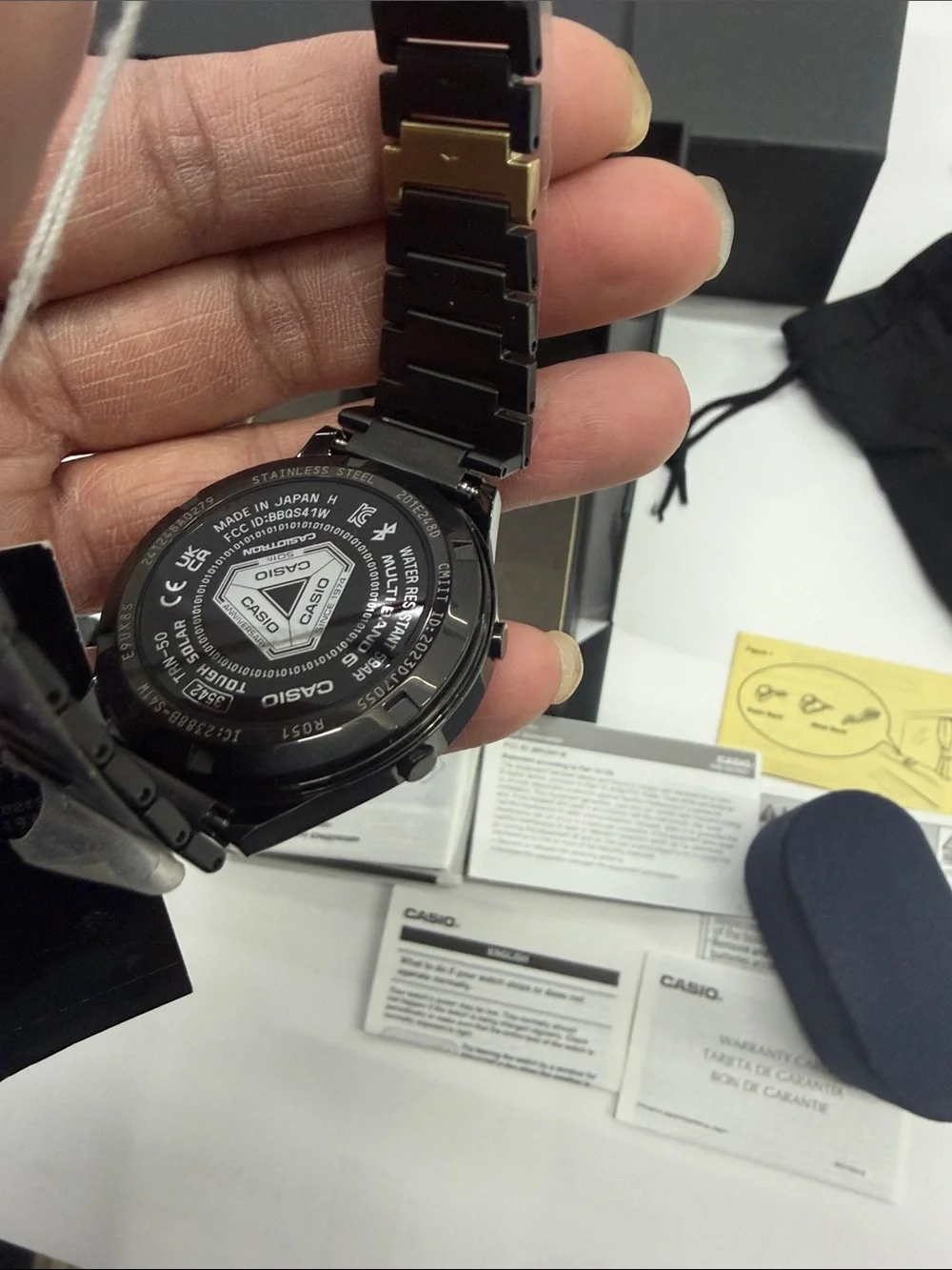 Casio Digital Watch in Black and Gold with Metal Bracelet 50th Anniversary